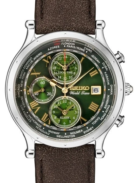Seiko Age of Discovery, Limited Edition World Time Alarm Watch #SPL057 46 mm kol saati