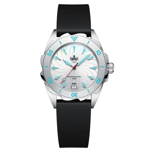Phoibos Sea Nymph 300-Meter Swiss Quartz Dive Watch with Double-Dome Sapphire Crystal #PX0