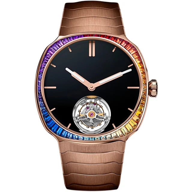 H. Moser & Cie. - Moser & Cie. Streamliner Tourbillion Rainbow Sapphire 6804-0401 kol saat