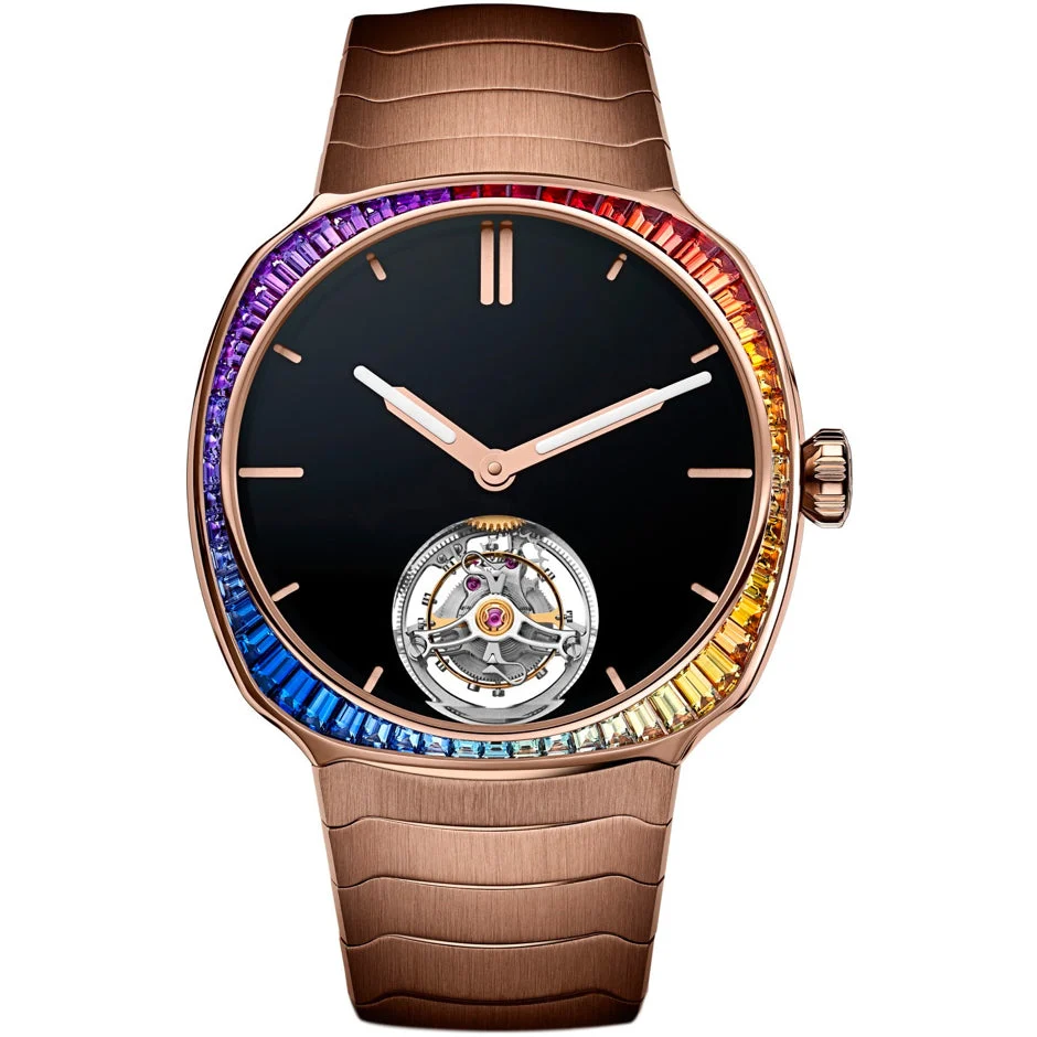 H. Moser & Cie. - Moser & Cie. Streamliner Tourbillion Rainbow Sapphire 6804-0401 kol saati