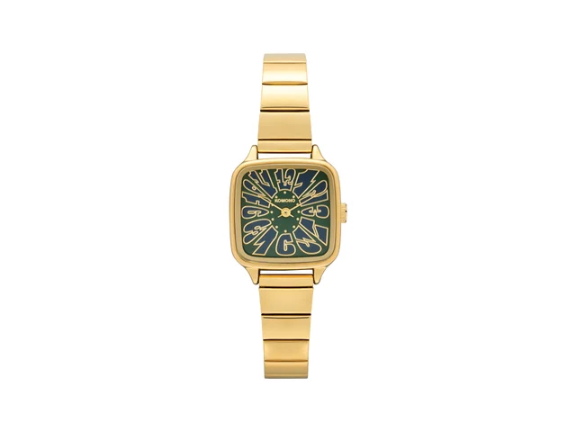 Komono Kate Flower Trak Gold Green KOM-W4530 kol saati