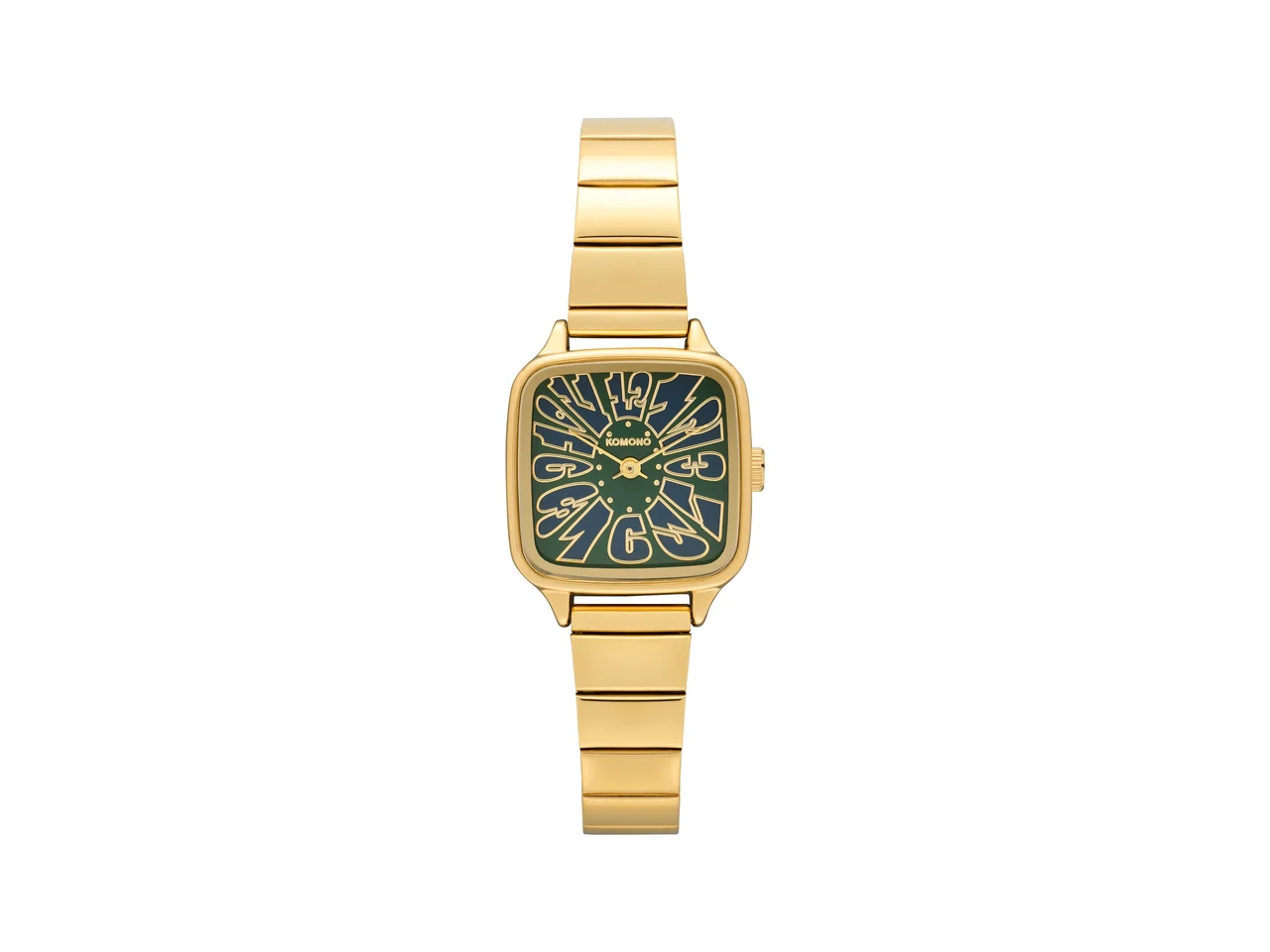 Komono Kate Flower Trak Gold Green KOM-W4530 kol saati