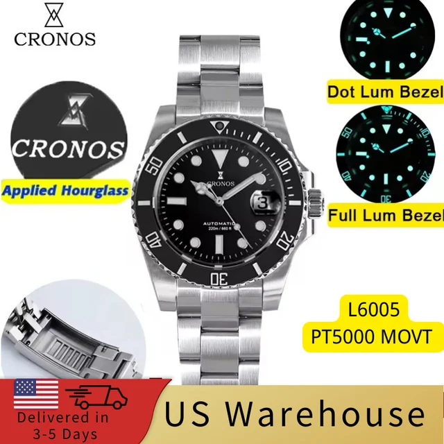 Cronos Watch Store Warehouse★★Cronos PT5000 Sub Diver Watch L6005 us-warehouse-cronos-pt50