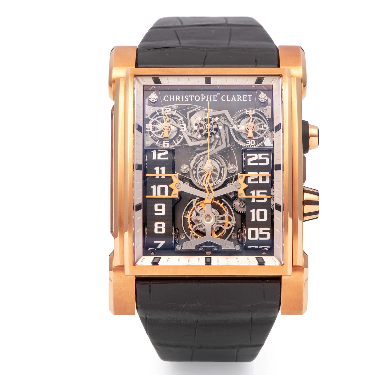 Christophe Claret CHRISTOPHE CLARET, REF. OR03CC20A, DUAL TOW 20th ANNIVERSARY, PIECE UNIQUE, PINK GOLD kol saati
