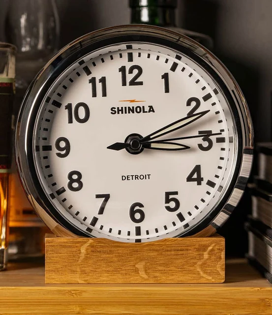 Shinola Runwell Clock S2620126128-1-Wht-6-CHN kol saati