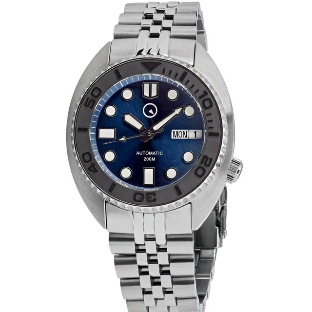 Islander Blue Dial Automatic Dive Watch with AR Dome Sapphire Crystal, and Embossed Cerami