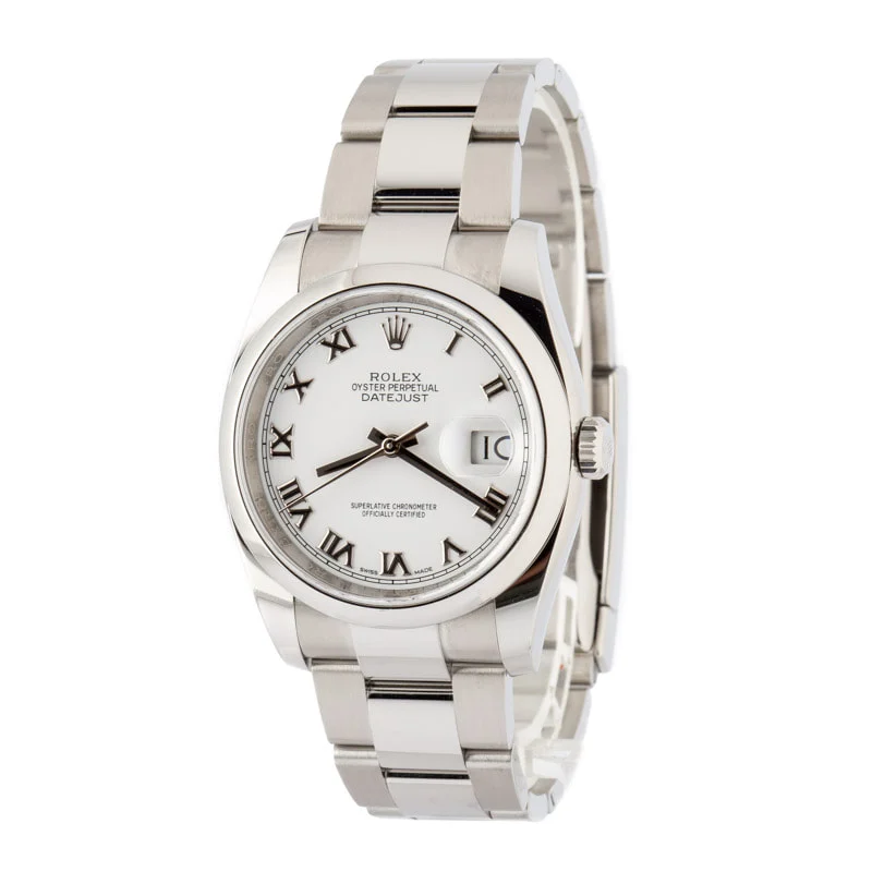 Rolex Datejust 116200 White Roman Dial 116200WRO 36 mm kol saati
