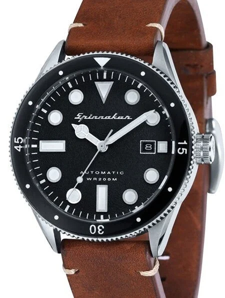 Spinnaker Cahill Automatic Sports Watch with 43mm Case and Black Dial #SP-5033-01 43 mm kol saati