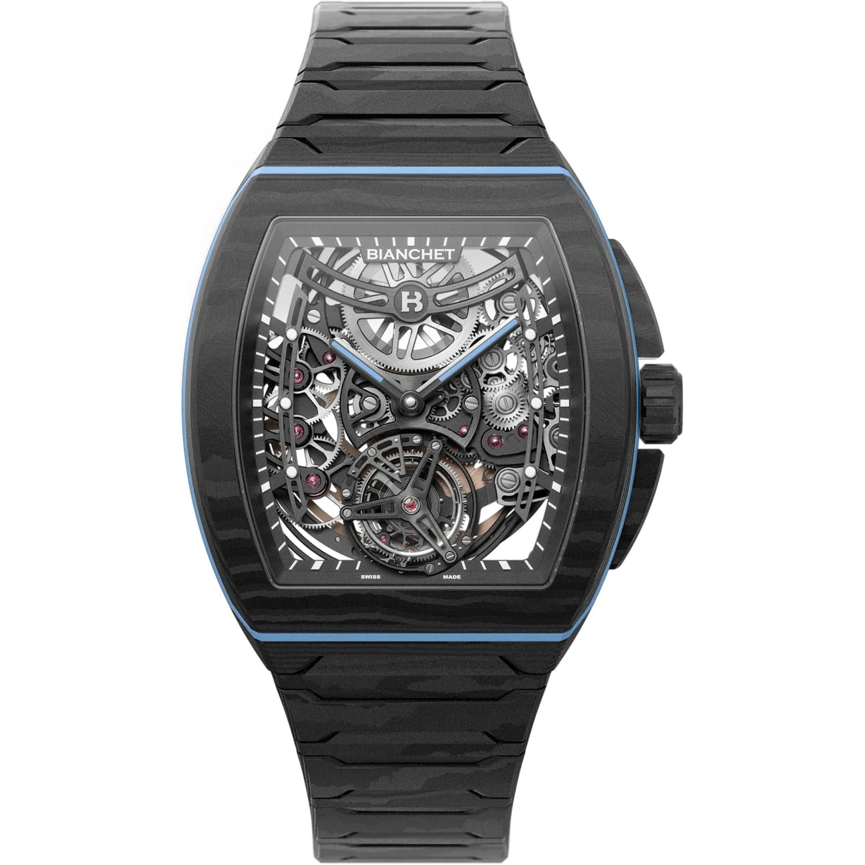 Bianchet Flying Tourbillon Ultrafino Skeleton Carbon Sky Blue UFFTSKCBSB kol saati