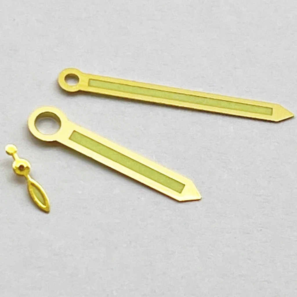 Tandorio Gold-Green Watch Hands Green Luminous Fit ETA 6497 6498 ST3600 3620 Movement Accessory Part 14:200744749#Gold kol saati