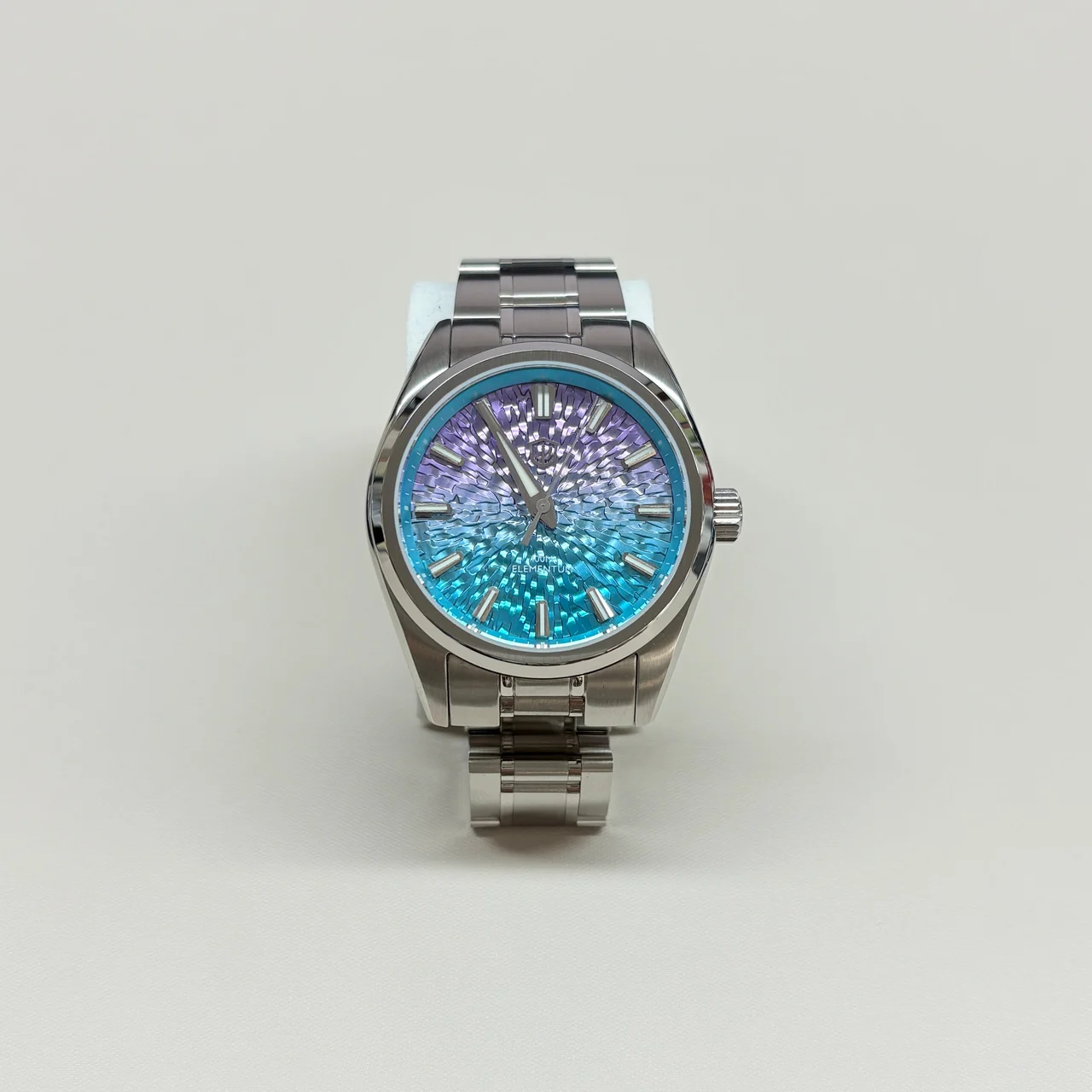 Watchdives Elementum 37mm VH31 Quartz Watch 国内二手/娜姐给货/WD0003C-冰裂纹-渐变上紫下蓝 - 旧扣 - JS02 37 mm kol saati