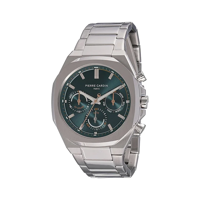 Elysee Maison 8 Vogue Men’s 42mm Stainless Steel Watch - Green Dial with Metal Strap CF.10