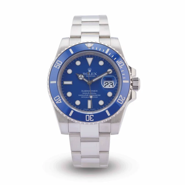 Rolex ROLEX REF. 116619LB, SUBMARINER, 18K WHITE GOLD, BLUE DIAL kol saati