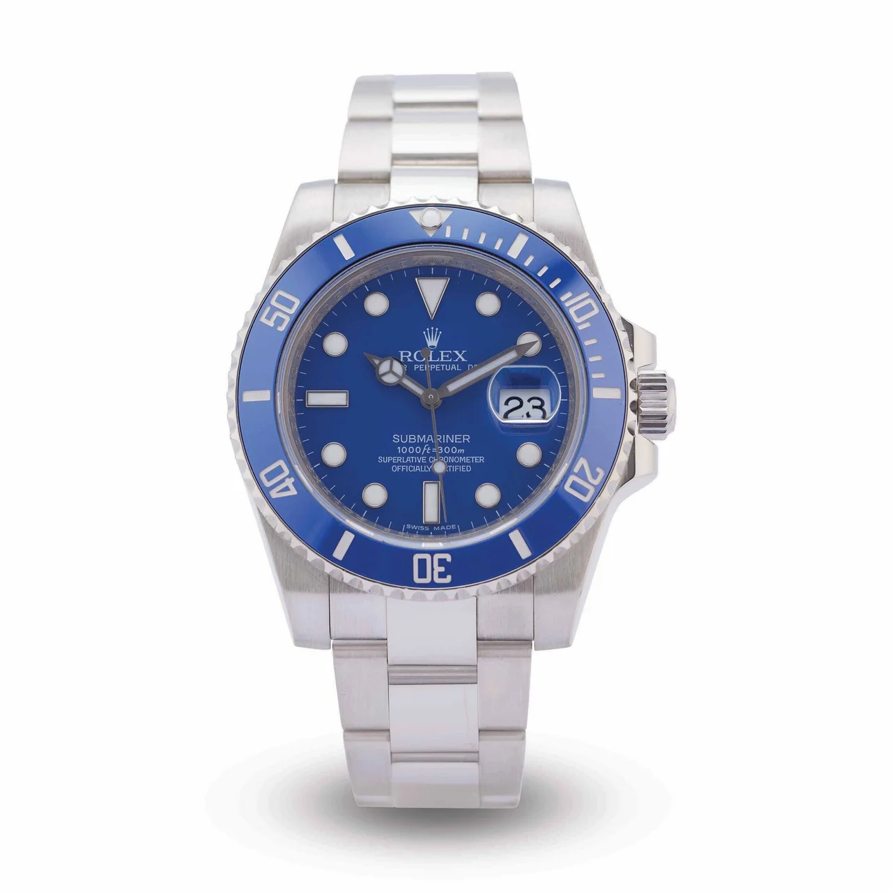 Rolex ROLEX REF. 116619LB, SUBMARINER, 18K WHITE GOLD, BLUE DIAL 40 mm kol saati