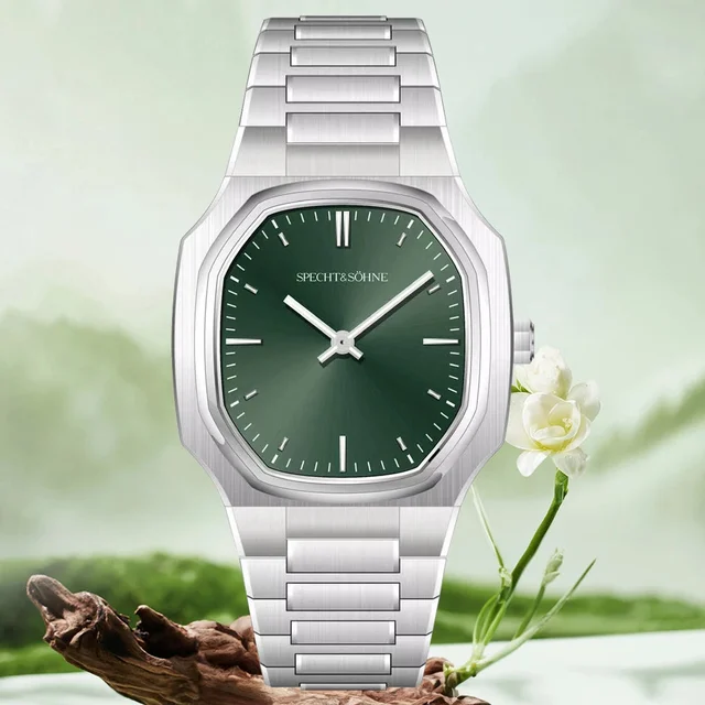 Tandorio Quartz Octagon Watch Specht & Söhne SP0017N 37MM Square 50M Waterproof Sapphire S