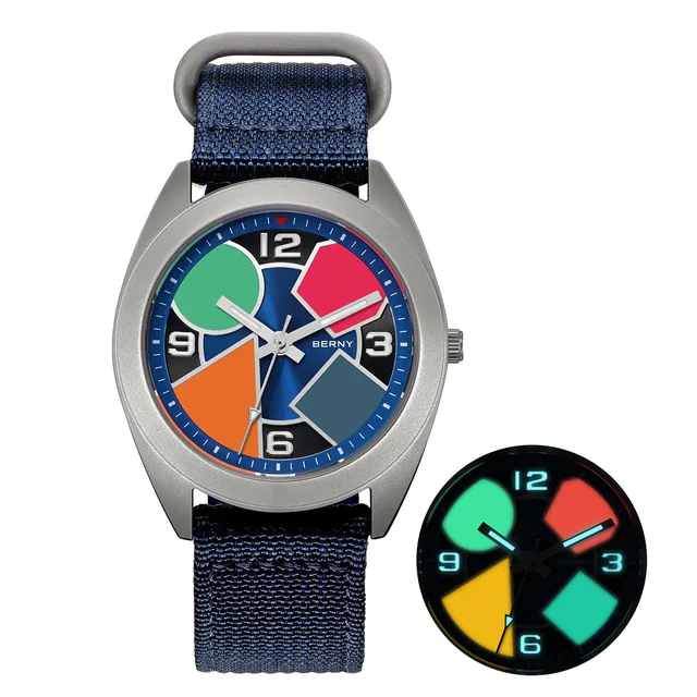 BERNY Men Quartz Titanium Dress Watch-T2570M T2570M-A kol saati