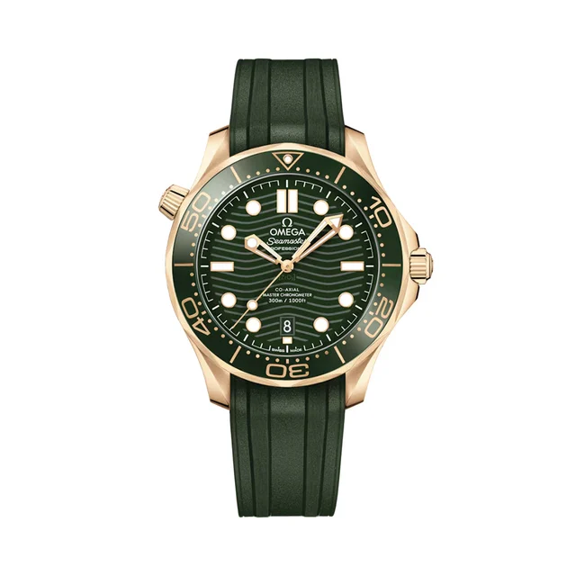 OMEGA Seamaster Diver 300M Moonshine™ Gold 42mm - Green on Rubber Strap O21062422010001 ko