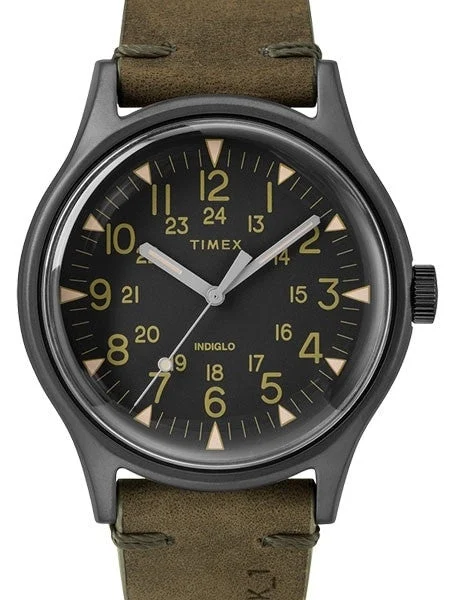 Timex Quartz Watch with Black Dial and INDIGLO Night-Light #TW2R97000VQ kol saati