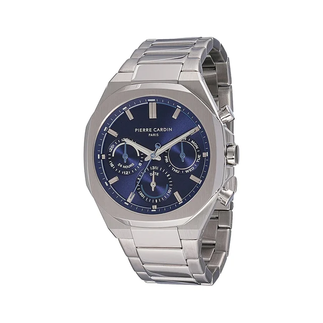 Elysee Maison 8 Vogue Men’s 42mm Stainless Steel Watch - Blue Dial with Metal Strap CF.100