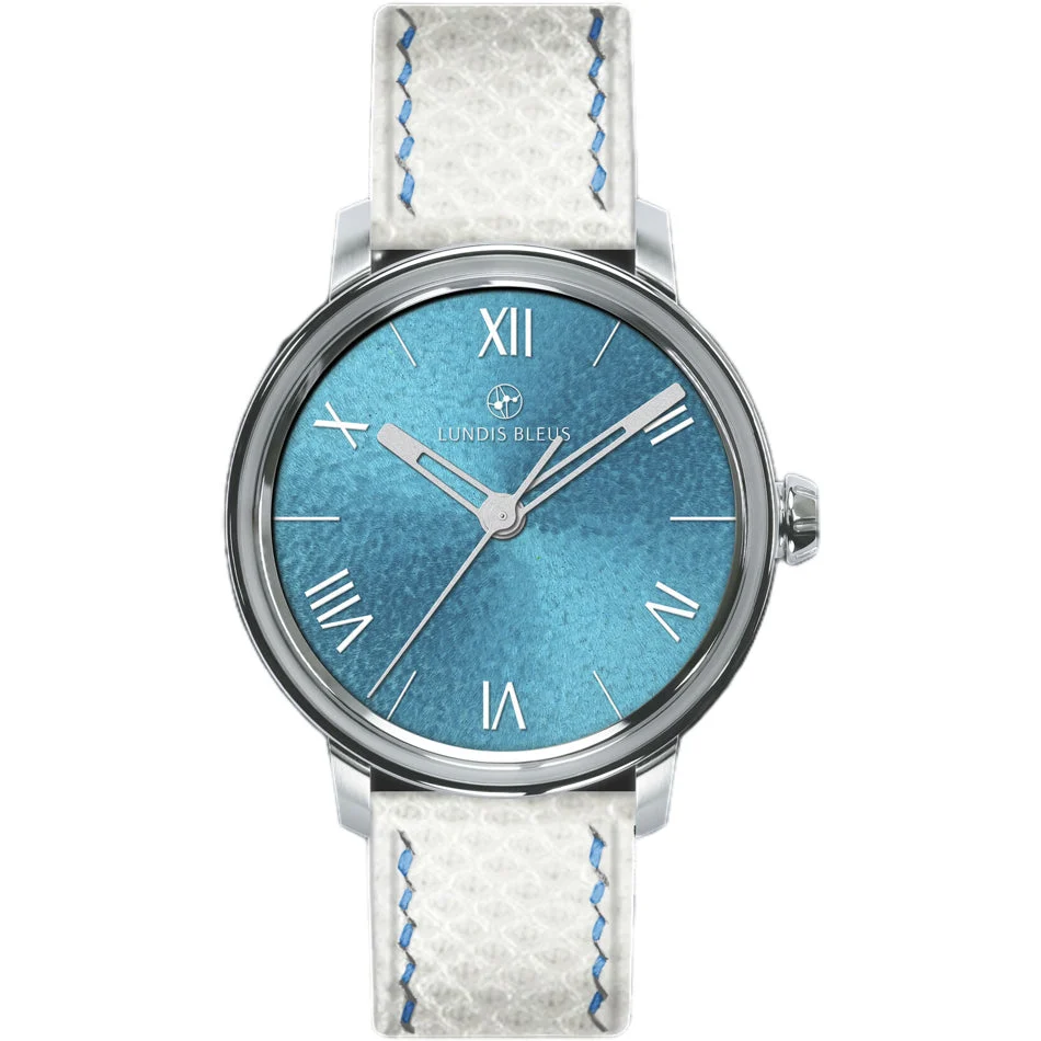 Lundis Bleus Contemporaines Lagoon Blue Roman Numerals 1120-EU kol saati