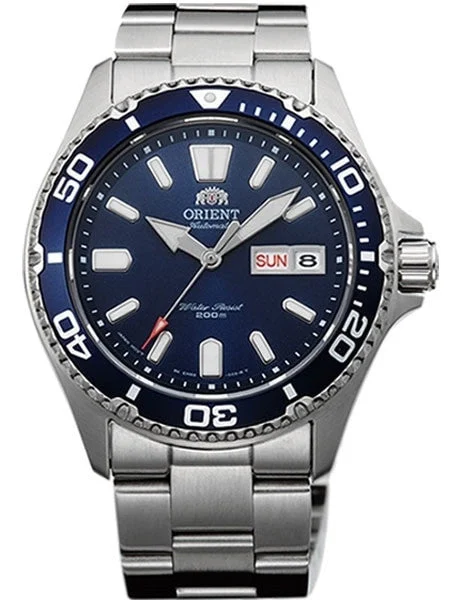 Orient Scratch and Dent - USA II Blue Dial Automatic Dive Watch with Sapphire Crystal #SND983 41.5 mm kol saati