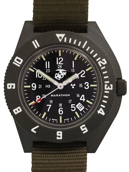 Marathon Swiss Made Quartz USMC Military Navigator Watch with Tritium Illumination #WW1940