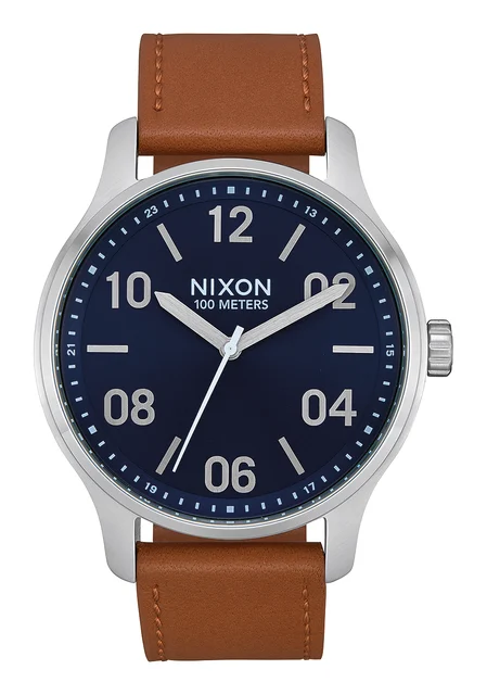 Nixon US Patrol Leather - Navy / Saddle A1243-2186-00 kol saati