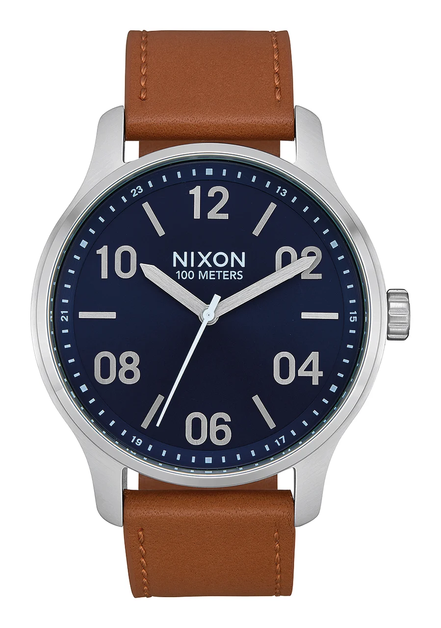 Nixon US Patrol Leather - Navy / Saddle A1243-2186-00 kol saati