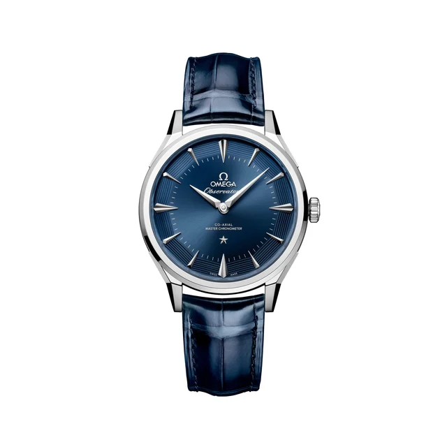 OMEGA Constellation Observatory 39.4mm - Blue on Leather Strap O14013392103001 kol saati