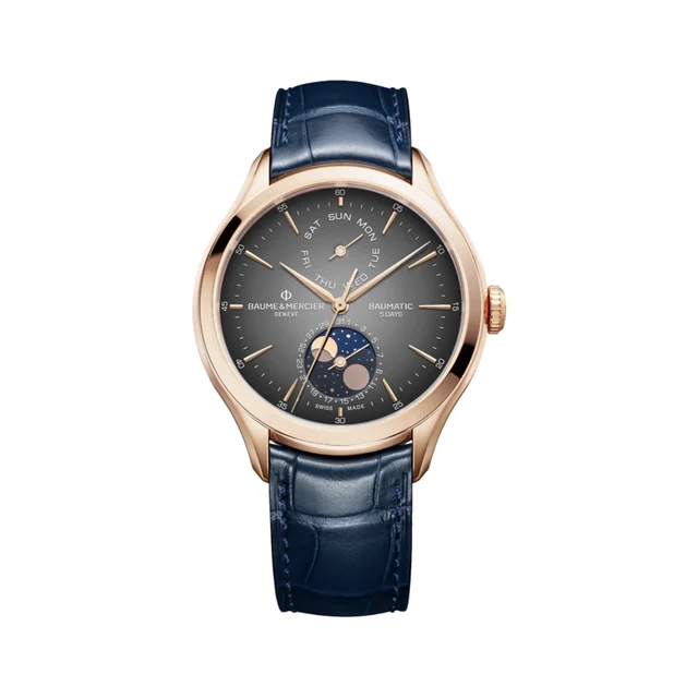Baume Et Mercier Clifton 10547 Automatic 42mm - Grey on Leather Strap M0A10547 kol saati