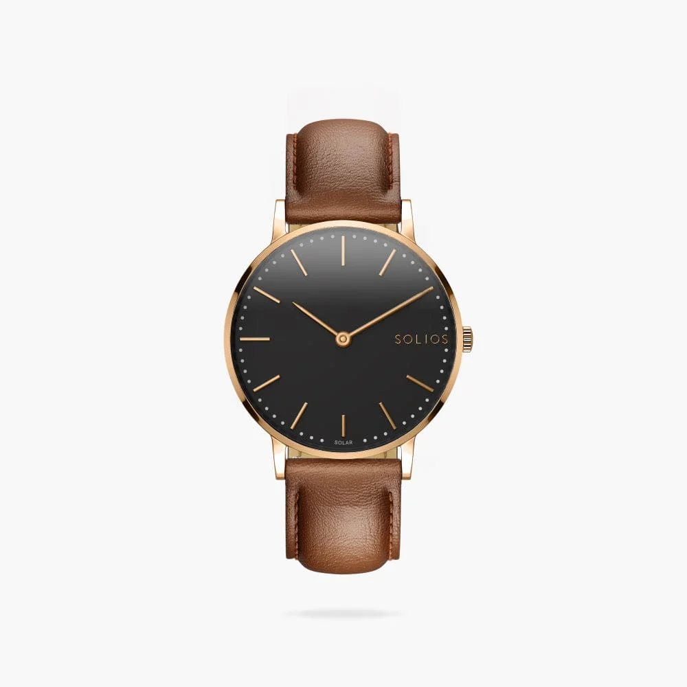 Solios CA Solar Classic W-Sol-BkRo36-EBn 36 mm kol saati