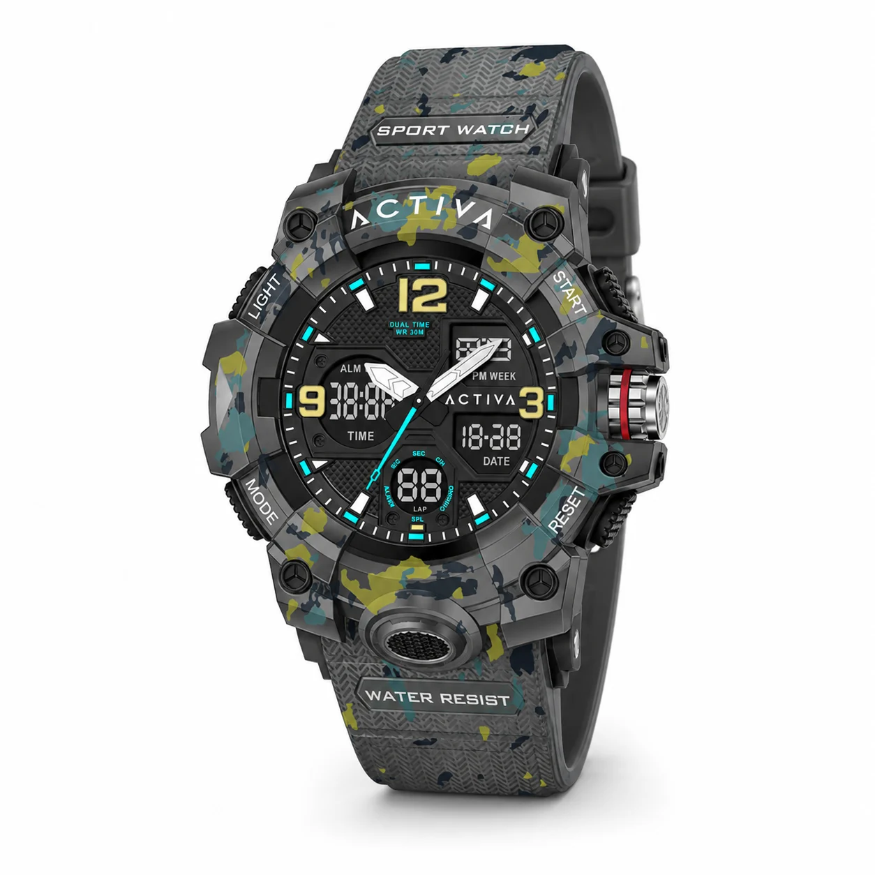 Activa Decus X Invicta Digital Watch - 49mm. Camouflage. Grey (ACW8008-002) 49 mm kol saati