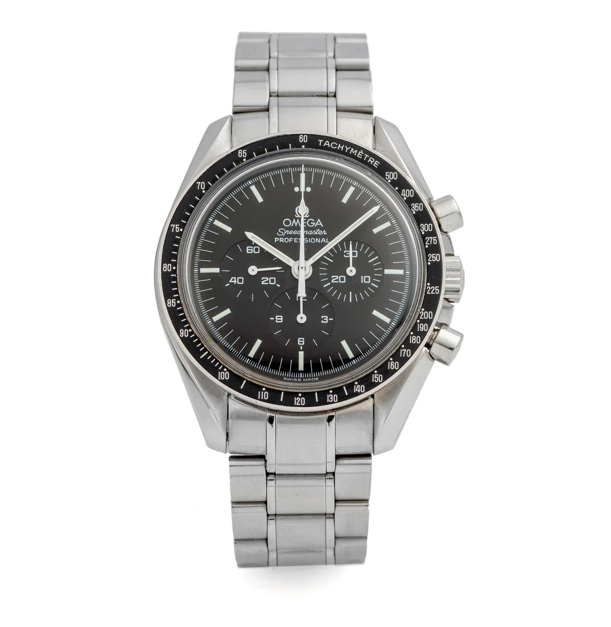 OMEGA Ref. SU 345.0022, chronograph, minute and hour counters; “Speedmaster Professional” “Apollo XVII - Eugen A. Cernan”; stainless steel kol saati