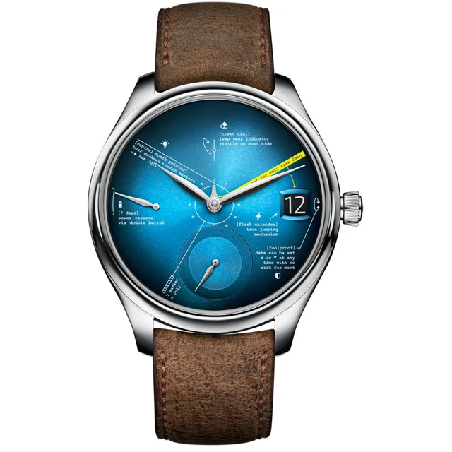 H. Moser & Cie. - Moser & Cie. Endeavour Perpetual Calendar Light Blue 1800-0205 kol saati