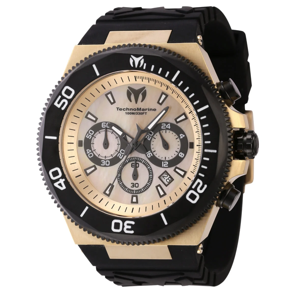 Technomarine Manta Ocean Watch w/ Mother of Pearl Dial - 48mm. Black (TM-222081) 48 mm kol saati