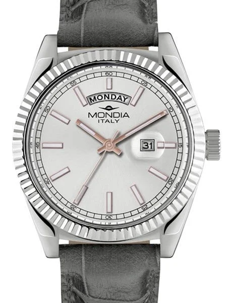 Mondia Madison Quartz Dress Watch with Silver Dial #MI756SS-07SL-CP 42 mm kol saati