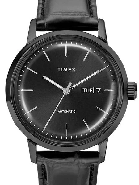 Timex Marlin 21-Jewel Automatic Watch with Black Case and Dial #TW2U11700ZV 40 mm kol saati