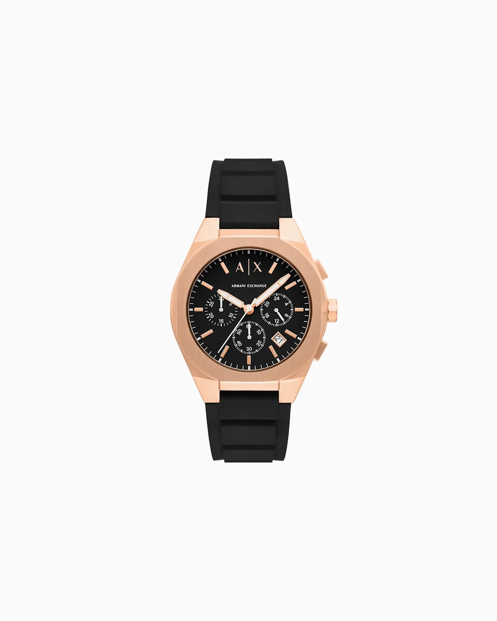 Armani Exchange Sync Chronograph Black Silicone Watch AX4190 42 mm kol saati