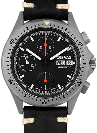 Dievas Flieger Chronograph M156 Jet Black - Ltd Ed 25pcs FCM156BLK/DI 40 mm kol saati