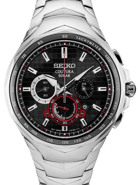 Seiko Coutura Solar Powered Chronograph with Sapphire Crystal #SSC743 45 mm kol saati