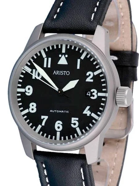 Aristo Titanium Case Swiss Automatic Movement Aviator Watch 5H68TI kol saati