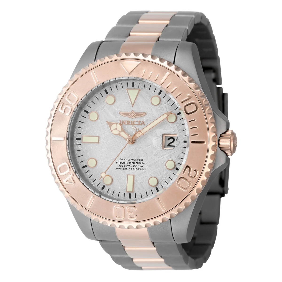 Invicta LIMITED EDITION - Pro Diver Automatic Watch w/ Meteorite Dial - 47mm, Titanium, Rose Gold (48574-N1) 47 mm kol saati