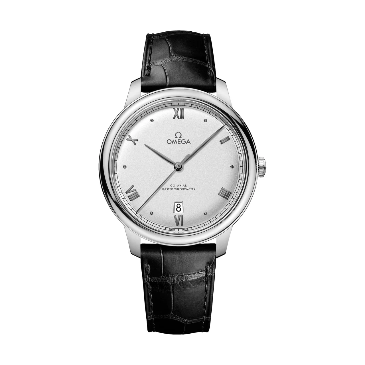 OMEGA Ville Prestige 40mm - Silver on Leather Strap O43413402002001 40 mm kol saati