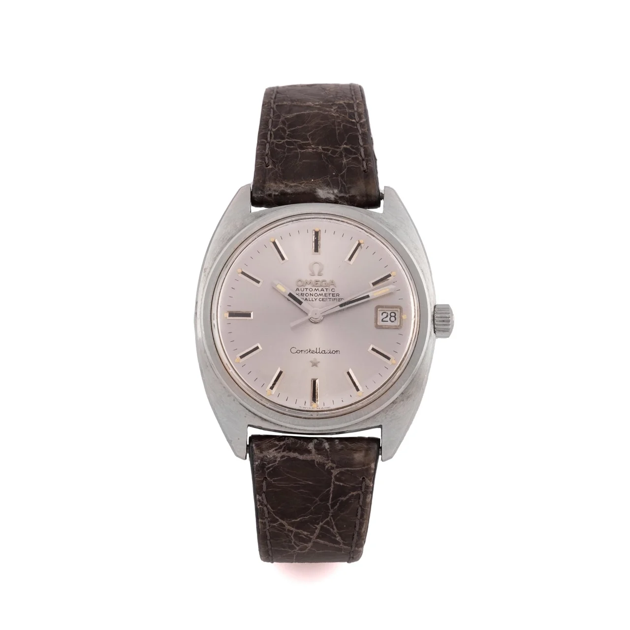 OMEGA OMEGA, REF. 168.017, CONSTELLATION, BOX AND CERTIFICATE A fine, self-winding, stainless steel Chronometer wristwatch with date. 35 mm kol saati