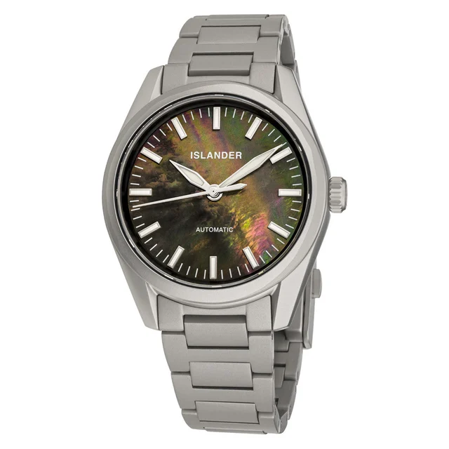 Islander Thunderbolt Pilot Watch with Black Mother of Pearl Dial #ISL-322 kol saati