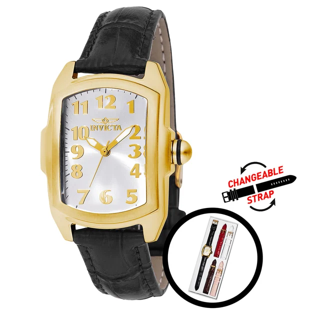 Invicta Lupah Watch - 29mm. Black with Interchangeable Strap (49816) kol saati