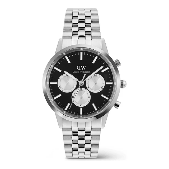 DANIEL WELLINGTON Iconic 42 Chronograph Arch 5-Link Onyx Panda S DW00600873 kol saati