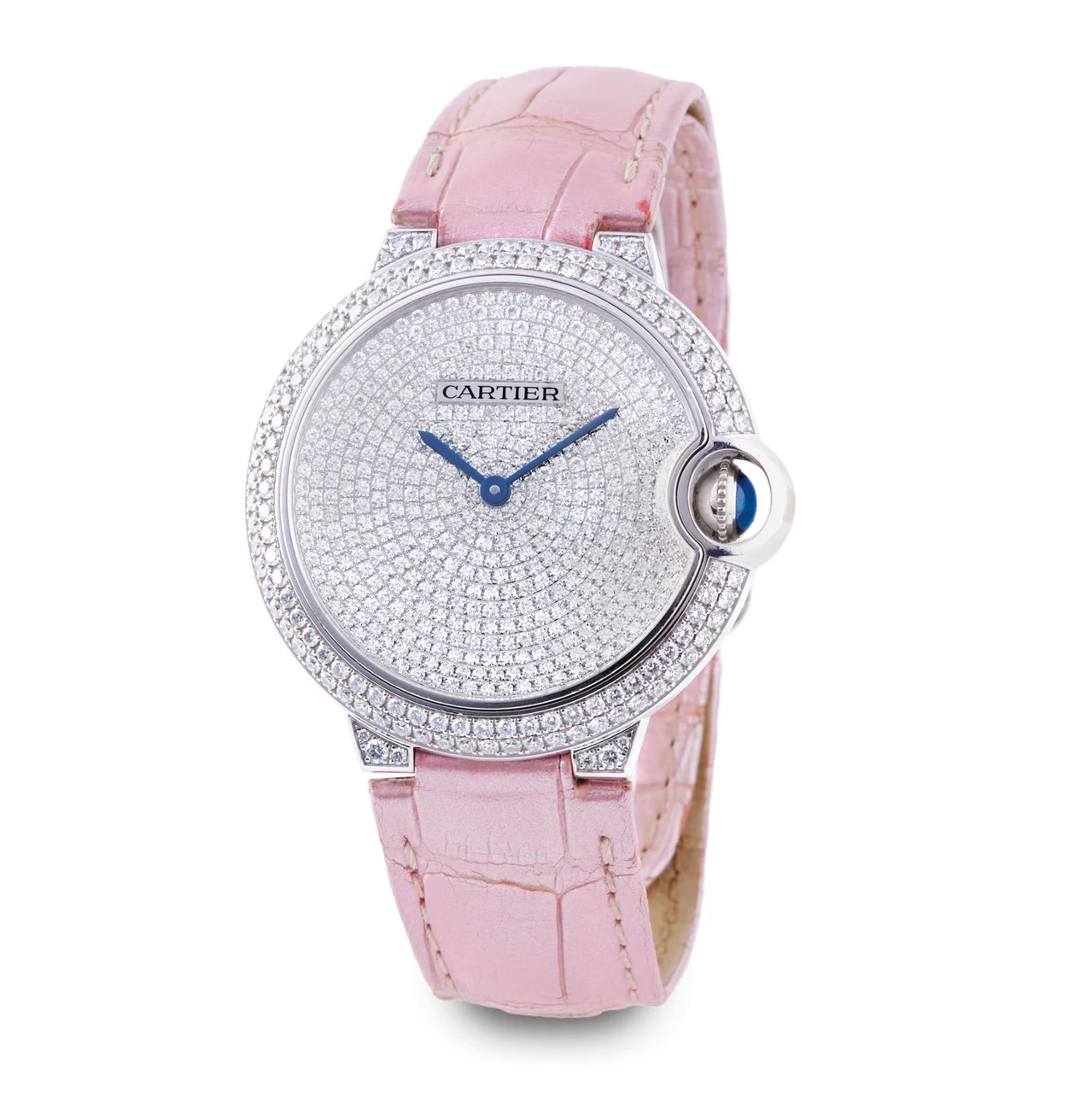 Cartier CARTIER REF WE902042,BALLON BLUE DE CARTIER, WHITE GOLD, DIAMOND kol saati