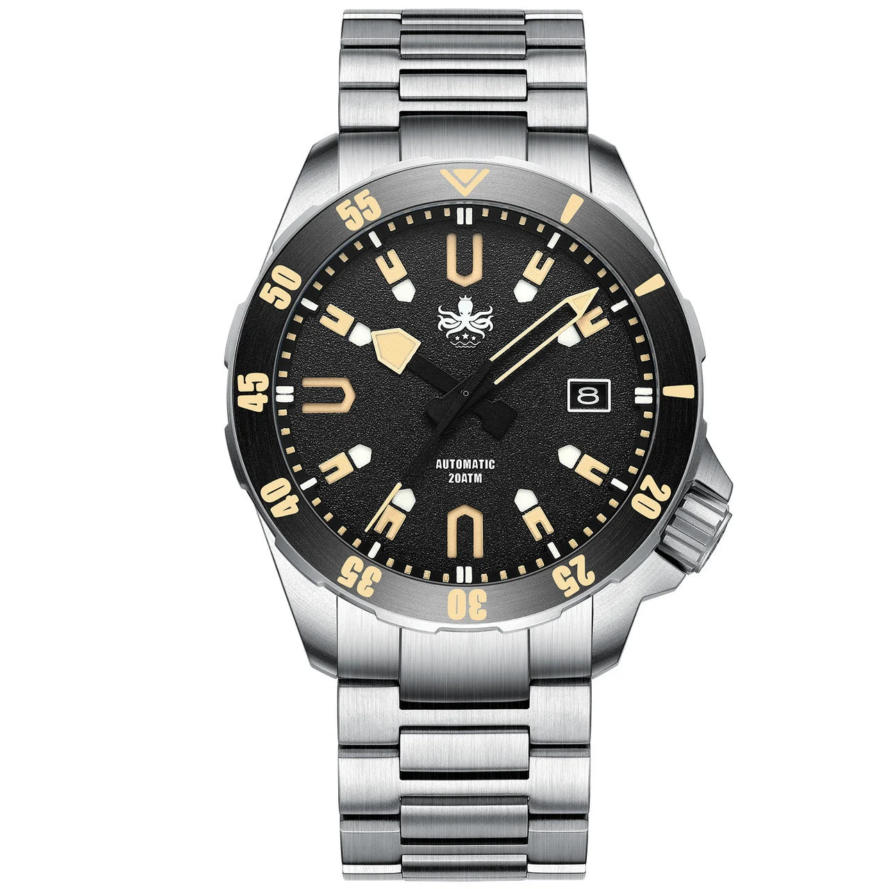 Phoibos Apollo Titanium 200-Meter Automatic Dive Watch with AR Sapphire Crystal #PY031D 42 mm kol saati
