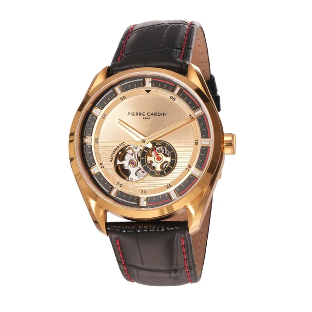 Élan Vista Automatic – Gold with Black Leather Strap CF.1029.LB kol saati